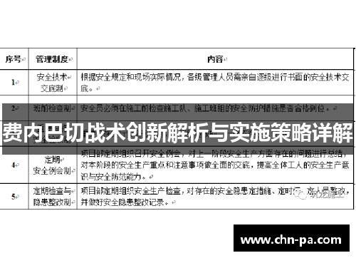 费内巴切战术创新解析与实施策略详解